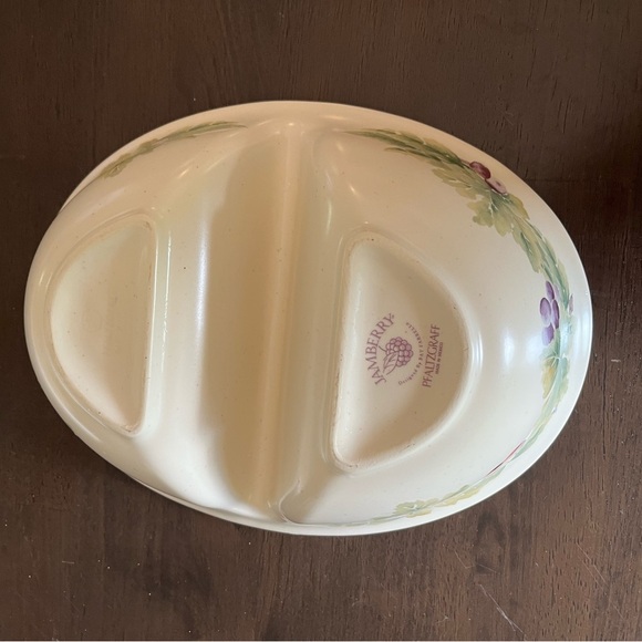 Jamberry by Pfaltzgraff 10” Oval Divided Vegetable Bowl Lg. Serving Dish D/2006 - Picture 3 of 8